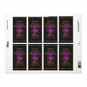 Plum & Gold Wedding Wijnlabel Etiket (Full Sheet)