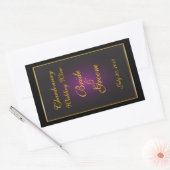 Plum & Gold Wedding Wine Label Sticker (Envelop)