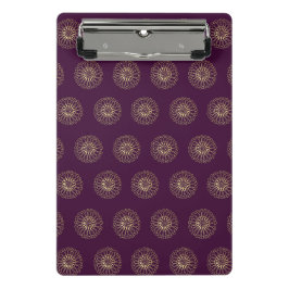 Plum | Golden Zinnia Flower Medallions Mini Klembord