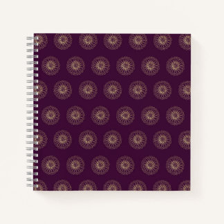Plum | Golden Zinnia Flower Medallions Notitieboek