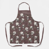 Plum Gothic Skulls and Rozen Custom Name Schort (Voorkant)