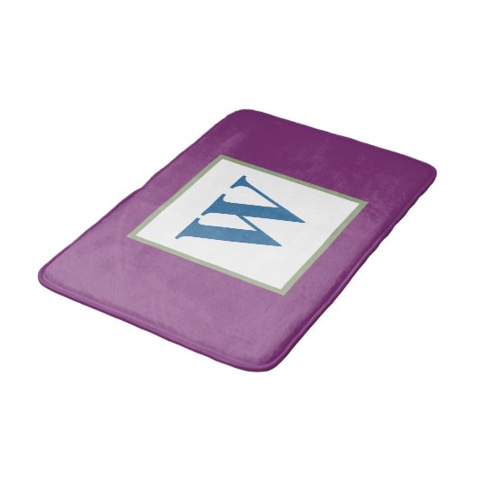 Plum Green Blue-monogram Badmat (Gekanteld)