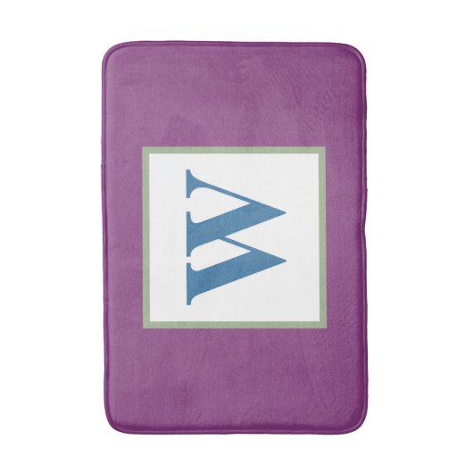 Plum Green Blue-monogram Badmat (Voorkant Verticaal)