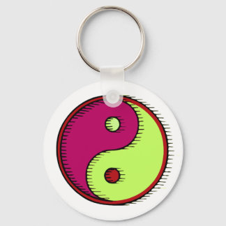 Plum Green Windblown Yin Yang Sleutelhanger
