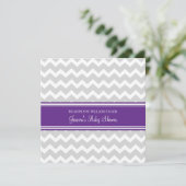 Plum Grey Chevron Invitations Personnalisées De Do (Debout devant)