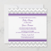 Plum Grey Chevron Invitations Personnalisées De Do (Dos)