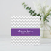 Plum Grey Chevron Rehearsal Dinner Party Kaart (Staand voorkant)