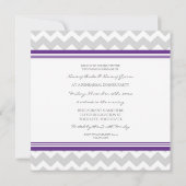 Plum Grey Chevron Rehearsal Dinner Party Kaart (Achterkant)