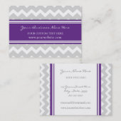Plum Grey Chevron Retro Visitekaartjes (Voorkant / Achterkant)