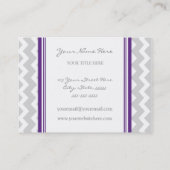 Plum Grey Chevron Retro Visitekaartjes (Achterkant)