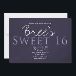 Plum gris fumé SWEET 16 Anniversaire Invitation de<br><div class="desc">Fumé Plum Grey SWEET 16 Invitations de fête d'anniversaire.</div>