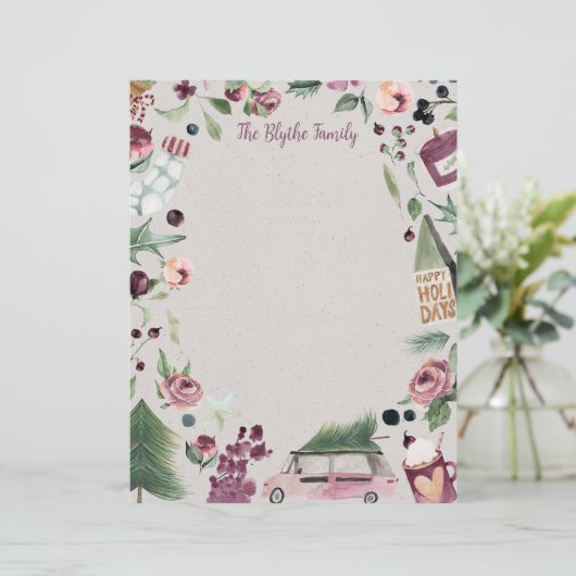 Plum Happy kerstbrief Briefhoofd (Staand voorkant)