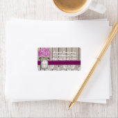 Plum Hydrangea Monogrammed Mason Jar Etiket (Insitu)