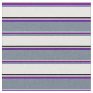Plum, Indigo, Slate Grey, White & Black Colour Stof