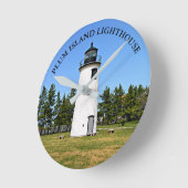 Plum Island Lighthouse, Massachusetts Wall Clock Ronde Klok (Hoek)