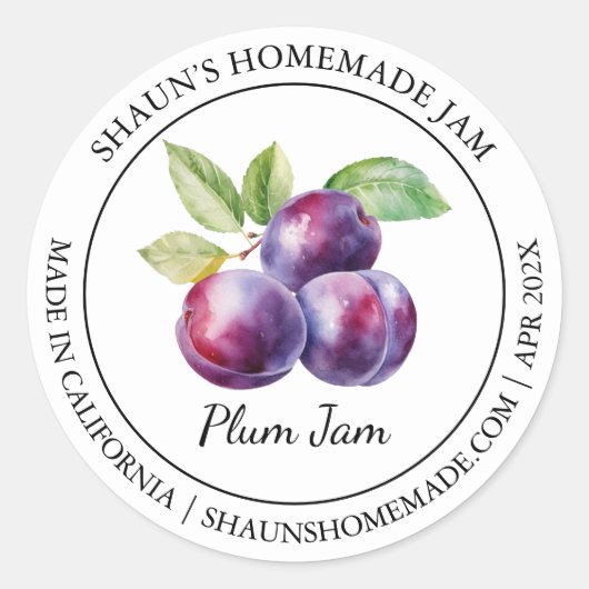 Plum Jam Modern label (Voorkant)