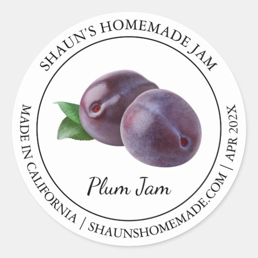 Plum Jam Modern label (Voorkant)