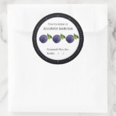 Plum Jam Modern Minimalistisch Personaliseren Ronde Sticker (Tas)