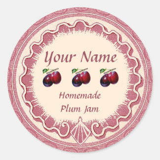Plum Jam Personaliseer Roze Ronde Sticker