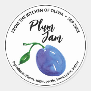 Plum Jam Small Canning Sticker