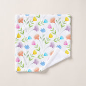 Plum jaune rose Peach bleu rose Motif floral (Gant de toilette)
