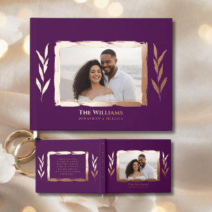 Plum Jewel Tone Foil Mariage Livre d'or Photo Luxe