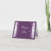 Plum Lavender Purple Hearts Mariage Carte de remer (Devant)