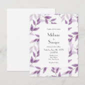 Plum Layered Waterverf verlaat Kaart (Voorkant / Achterkant)