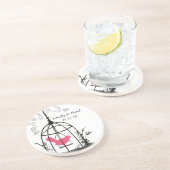 Plum  Liefde Vogel Onderzetters (Zijkant)