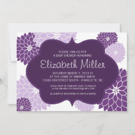 Plum & Lila Paars Bridal of Baby shower Invite Kaart