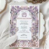 Plum & Lilac Art Nouveau Love Union Invitation
