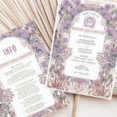 Plum & Lilac Art Nouveau Love Union Invitation