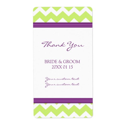 Plum Limoen Chevron Wedding Labels (Voorkant)