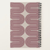 Plum Lombard Wavy Lines Modern Custom Notebook Notitieboek (Achterkant)