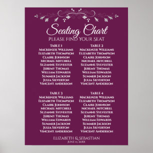 Plum magenta simple 4 Tableau Mariage de table
