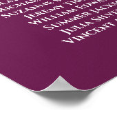 Plum magenta simple 4 Tableau Mariage de table (Coin)