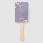 Plum Mauve en Lila  Flora Trouwprogramma Handwaaier (Voorkant)