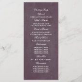 Plum Mauve en Lila  Flora Trouwprogramma Programma (Achterkant)