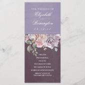 Plum Mauve en Lila  Flora Trouwprogramma Programma (Voorkant)