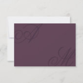 Plum Modern Elegant Minimaal Monogram RSVP (Achterkant)