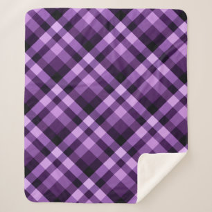 Plum moderne violet Plaid Moyen Sherpa Blanche