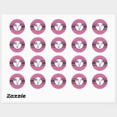 Plum Monogram Wedding Borders Ronde Sticker (Vel)