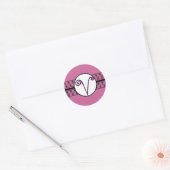 Plum Monogram Wedding Borders Ronde Sticker (Envelop)