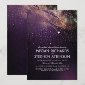 Plum Night Gold Shooting Star repetitie diner Kaart (Voorkant / Achterkant)