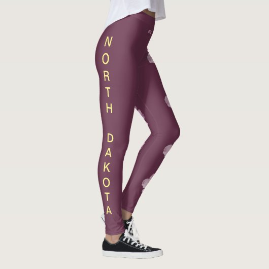 Plum North Dakota State Flower Wild Rose Leggings (Droite)