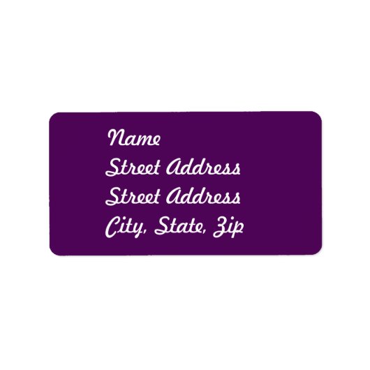 Plum Paars Address Sticker (Voorkant)