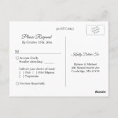 Plum Paars Blush Floral Wedding RSVP Response Briefkaart (Achterkant)