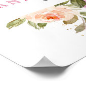Plum Paars Blush Pink Botanical Floral Wedding Poster (Hoek)