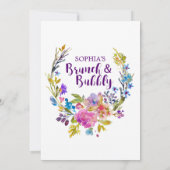 Plum Paars Brunch en Bubble Vrijgezellenfeest Invi Kaart (Achterkant)