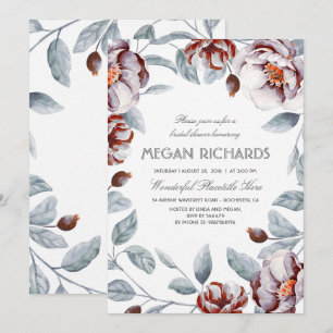 Plum Paars en Eggplant Floral Vrijgezellenfeest Kaart